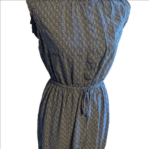 Elegant Blue Patterned Dress